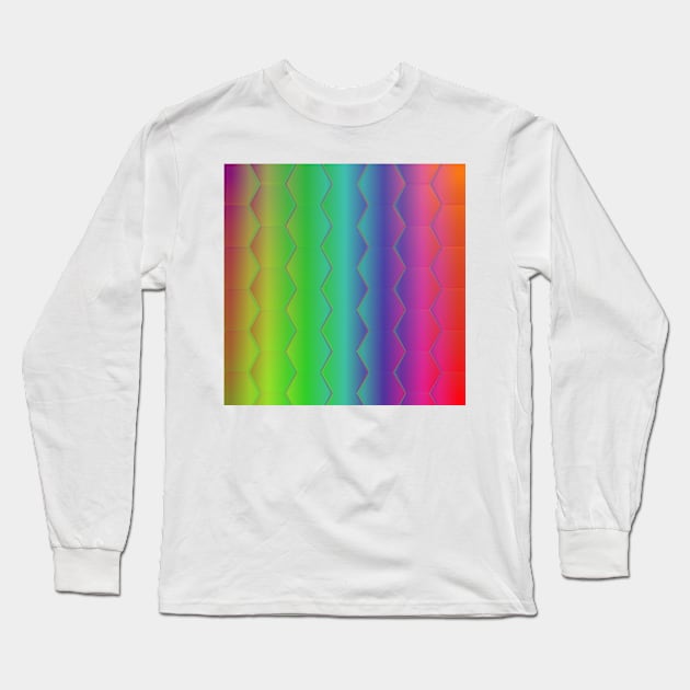 Colorful Hexagons Long Sleeve T-Shirt by PsychedelicPour